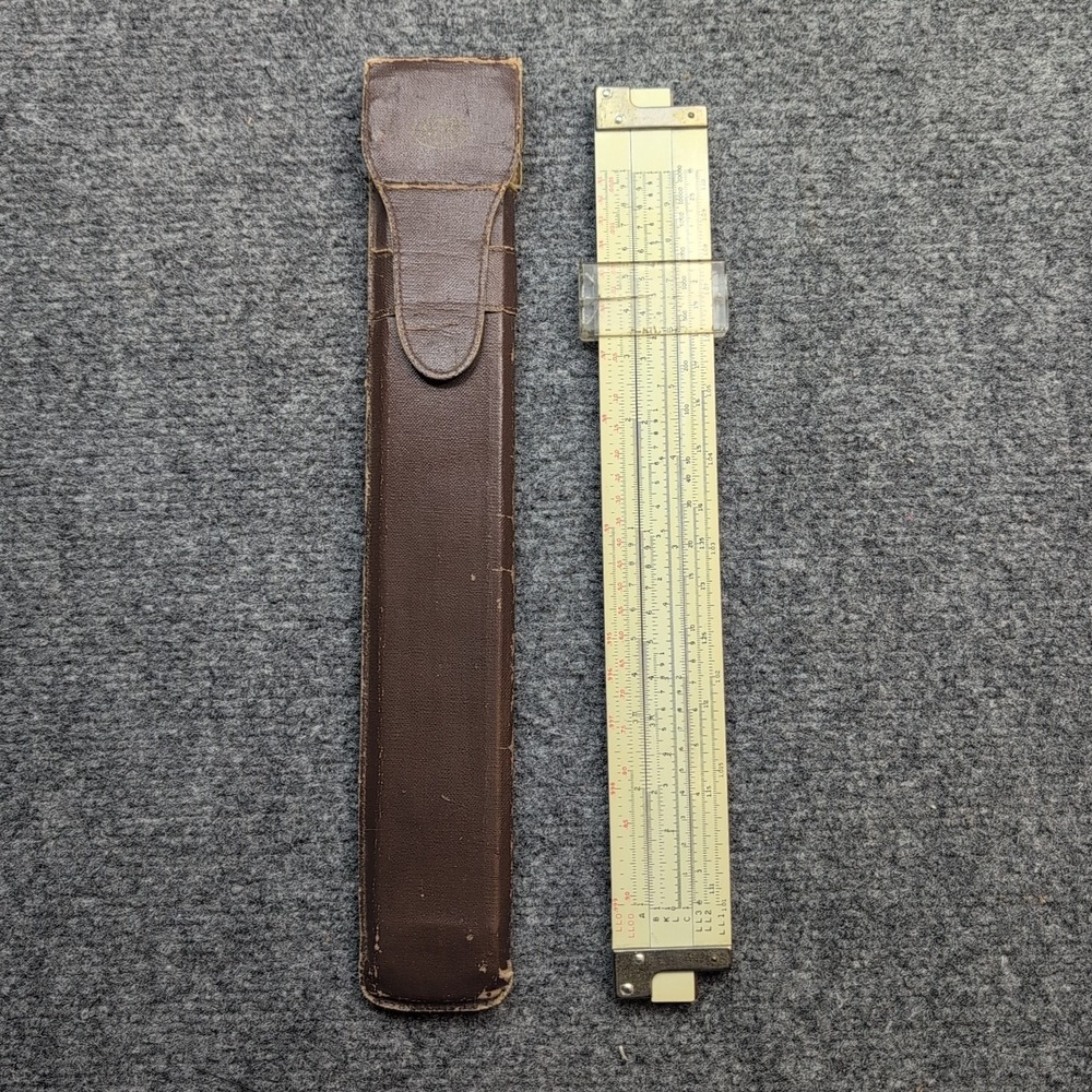 Vintage The Frederick Post Co. # 1462 Slide Rule With Leather Case